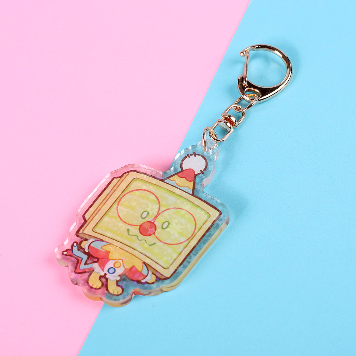 Silly Robo Clown | Buttons Acrylic Keychain