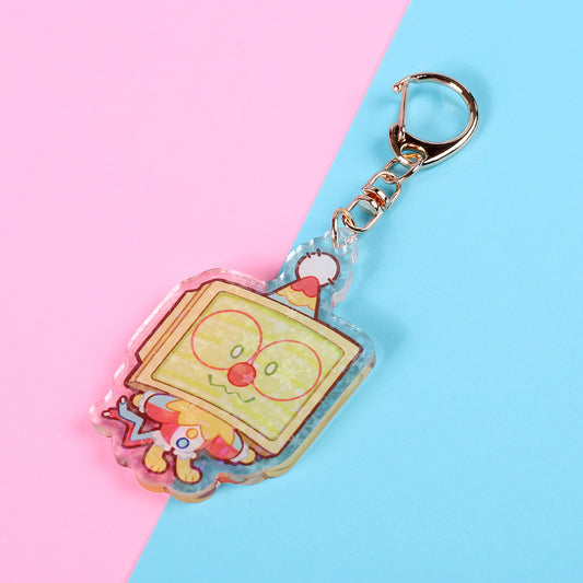 Silly Robo Clown | Buttons Acrylic Keychain